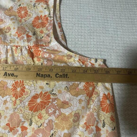 The Vermont Country Store Pinafore Flowy Dress Womens 1X Cotton Floral Pockets - Picture 9 of 11